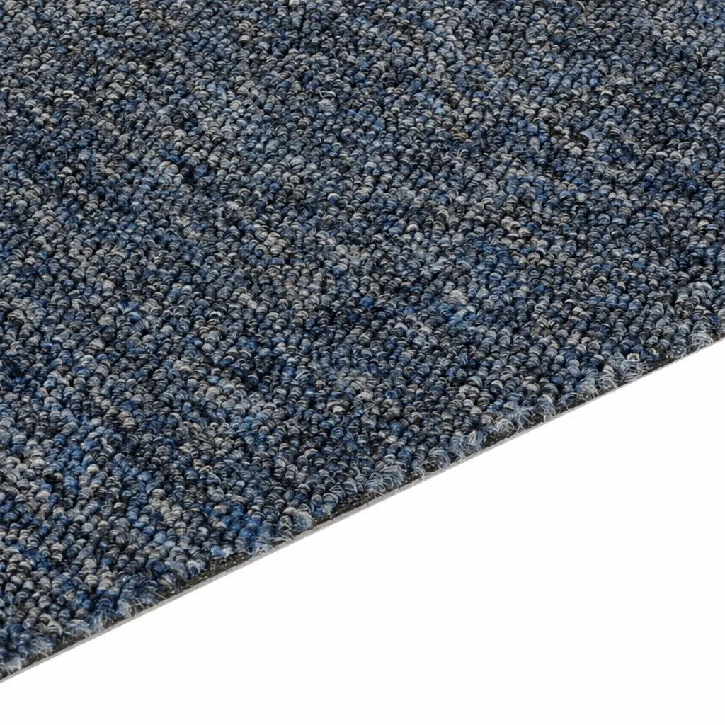 Carpet Tiles Blue 50cm x 50cm Heavy Duty Commercial Grade Self-Adhesive 20 Piece