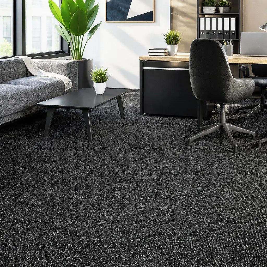 Carpet Tiles Grey 50cm Non-Slip Heavy Duty for Office Commercial Use