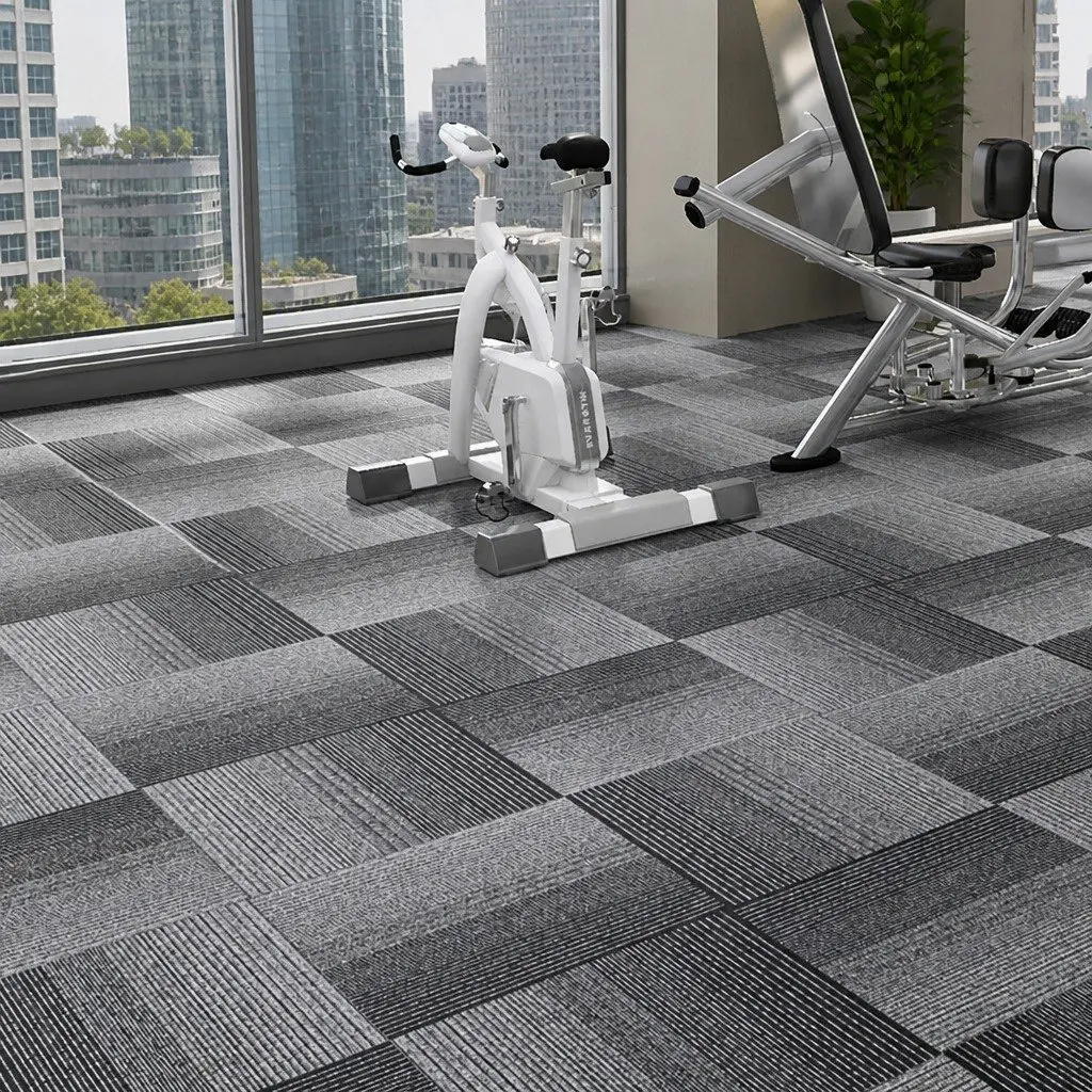 Carpet Tiles Black 50x50cm Commercial Grade Modular Flooring