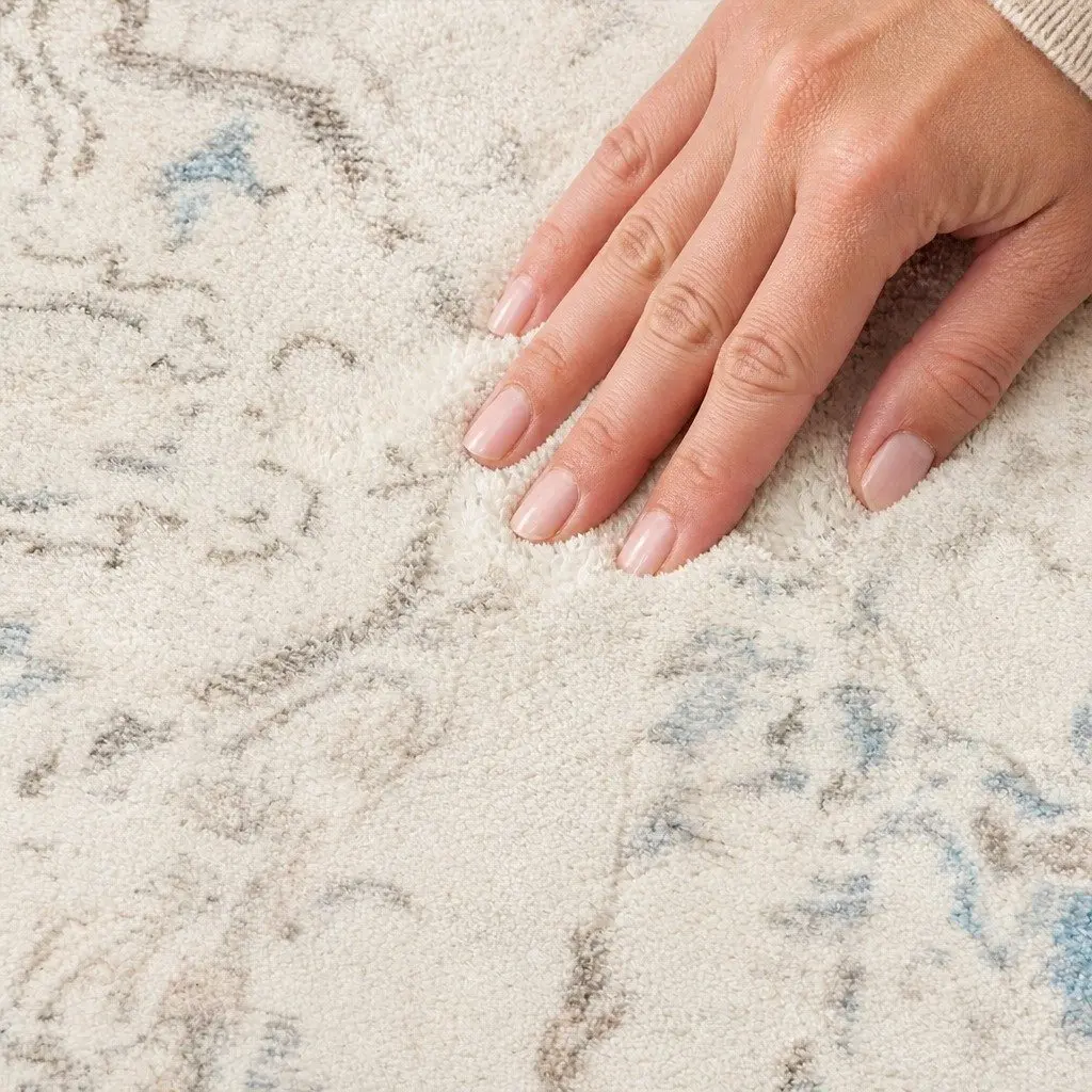Large Area Floor Rug Distressed Pattern 200x290cm Soft Surface Anti-Slip TPR Backing Machine Washable