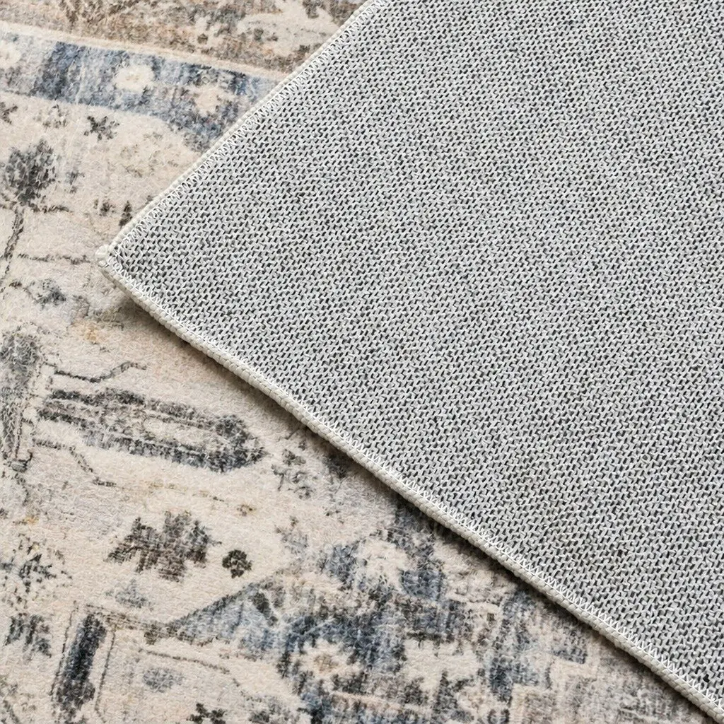 Large Area Rug Distressed Pattern 200x290cm Machine Washable Anti-slip