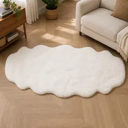 Friendly Area Rug Soft Comfort for Living Room 60x160cm White