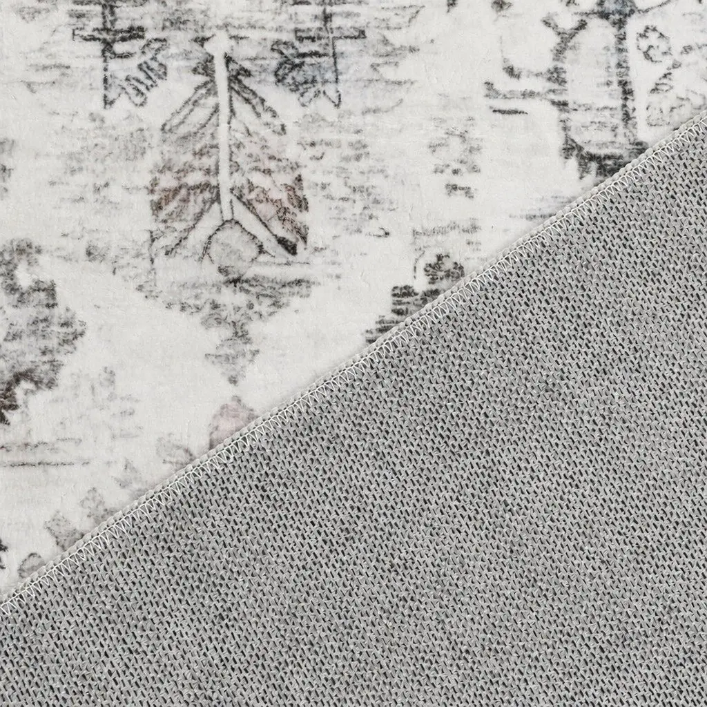 Rug Vintage 200x290cm Short Pile Washable Soft Plush Non Slip