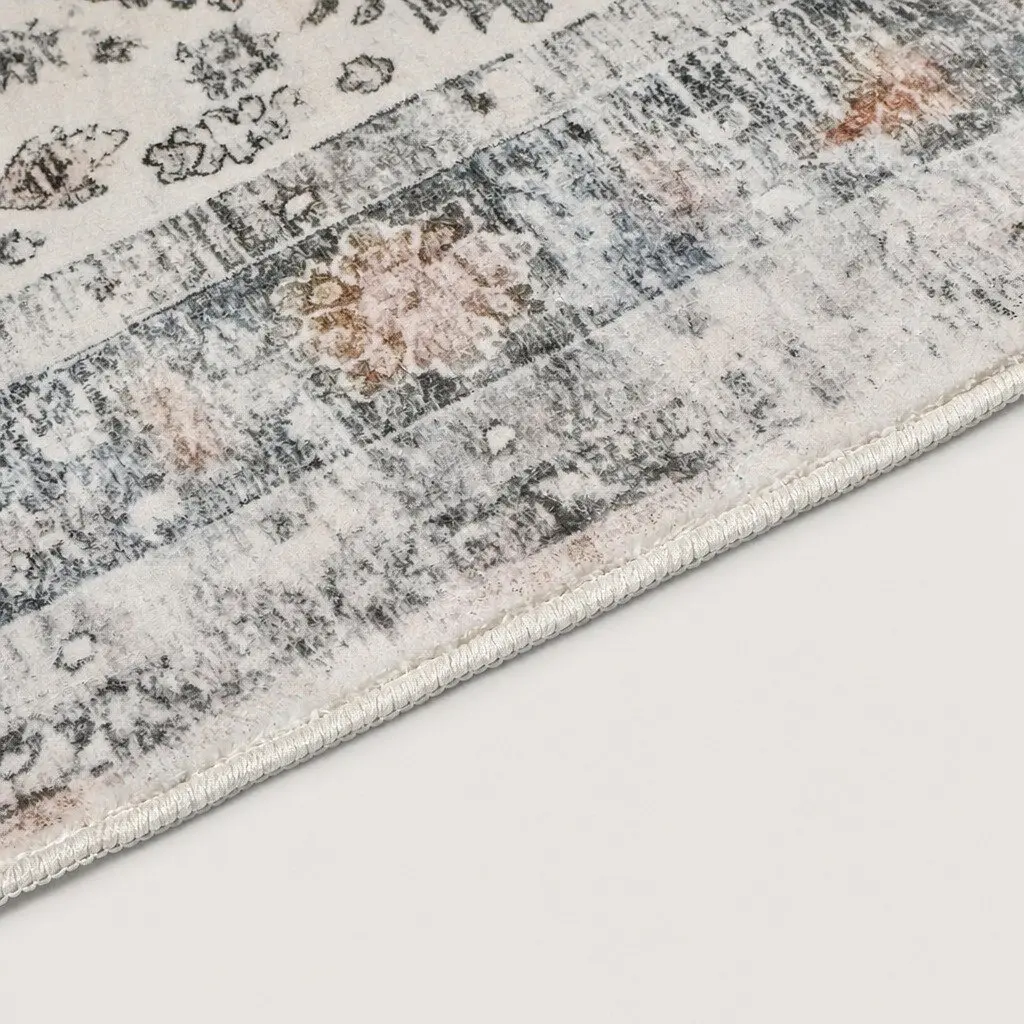 Rug Vintage 200x290cm Short Pile Washable Soft Plush Non Slip