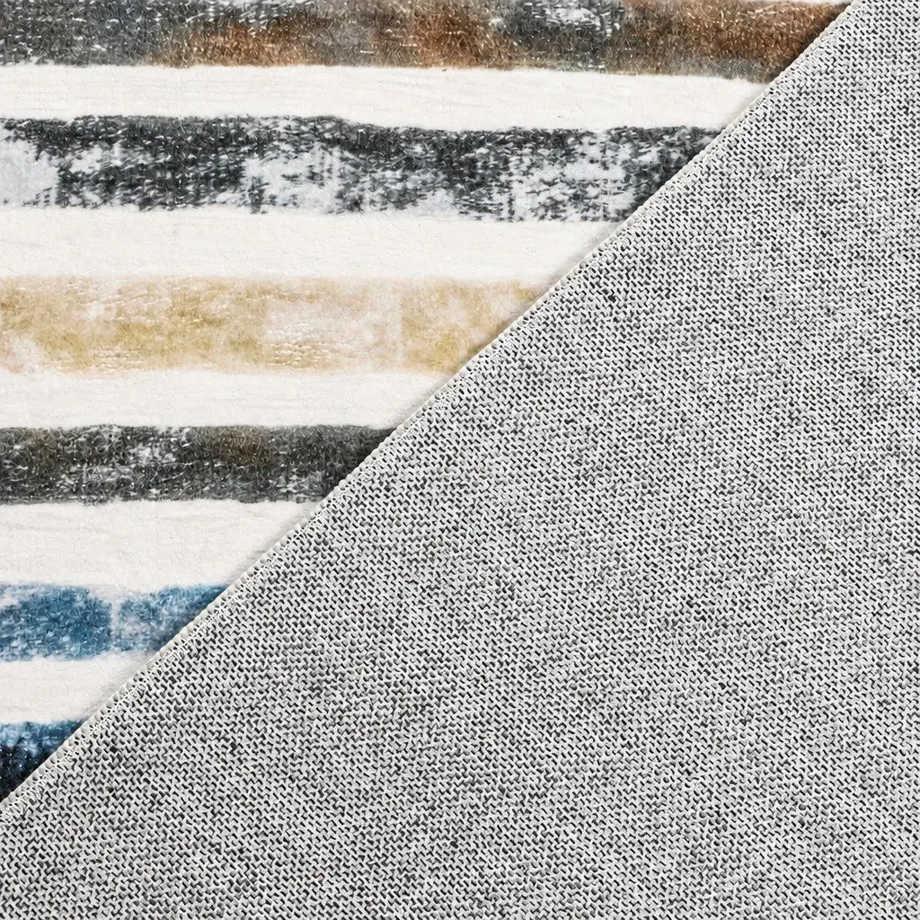 Rug Stripe Washable Soft Plush Non Slip 200x230cm