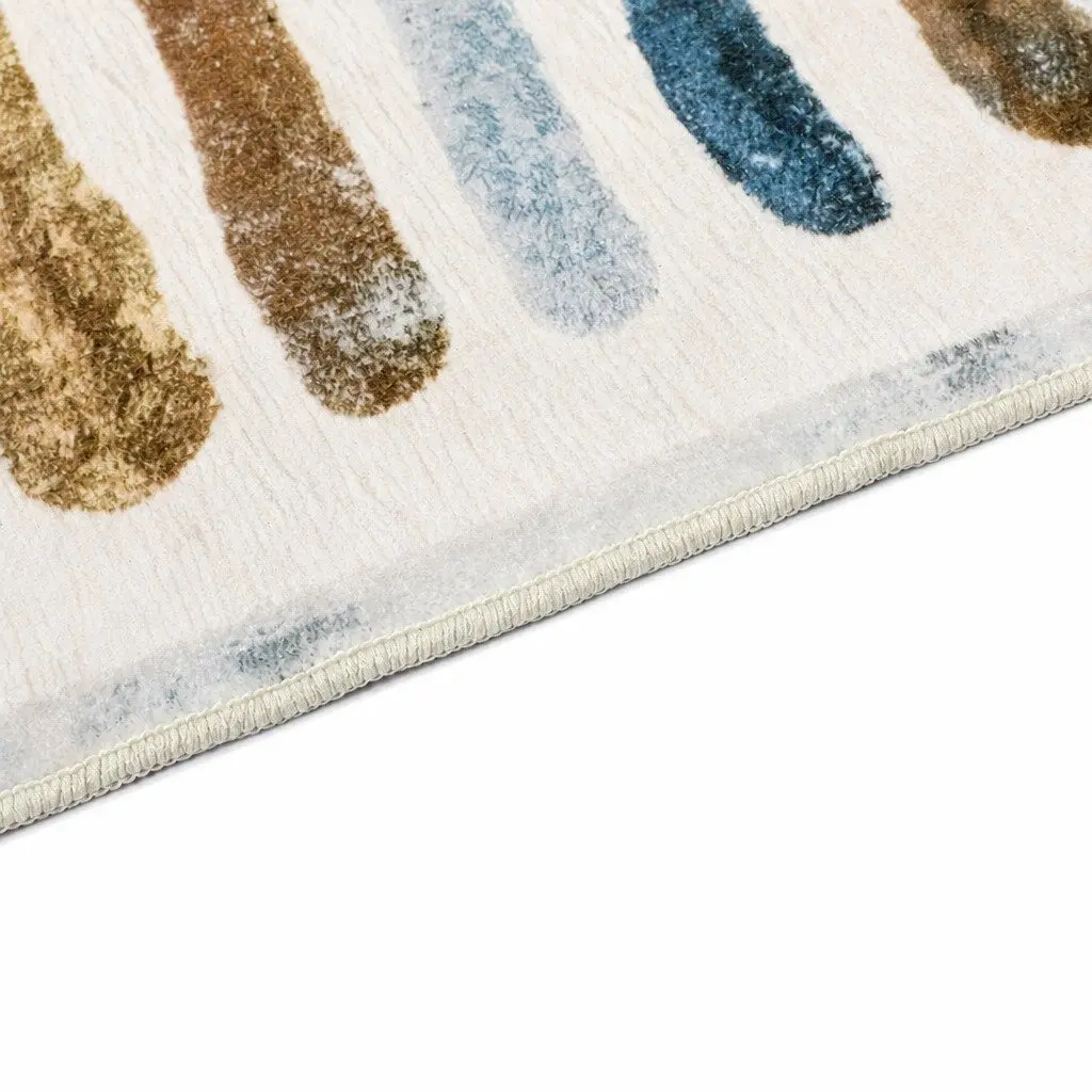 Rug Stripe Washable Soft Plush Non Slip 200x230cm