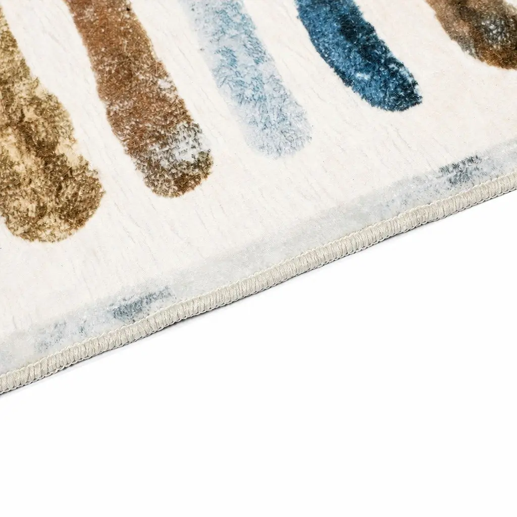 Rug Stripe Washable Soft Plush Non Slip 80x120cm