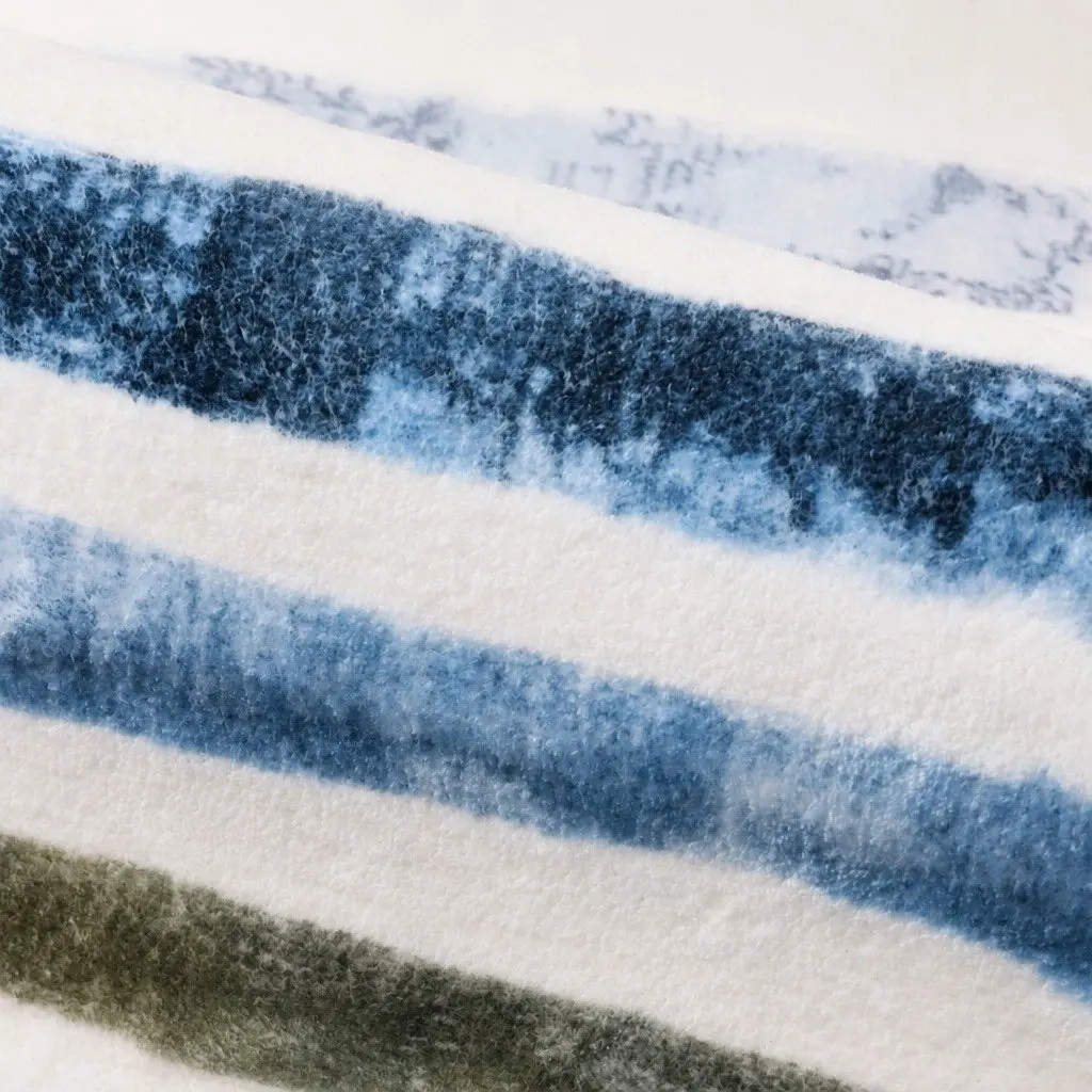 Rug Stripe Washable Soft Plush Non Slip 80x120cm
