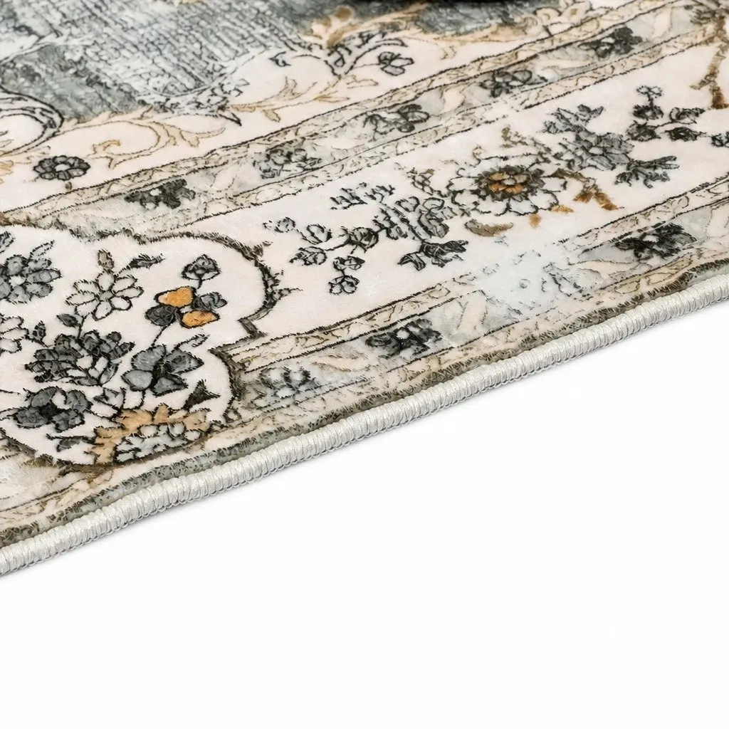 Floor Rug Vintage 200x290cm Short Pile Washable Soft Non Slip Area Rug
