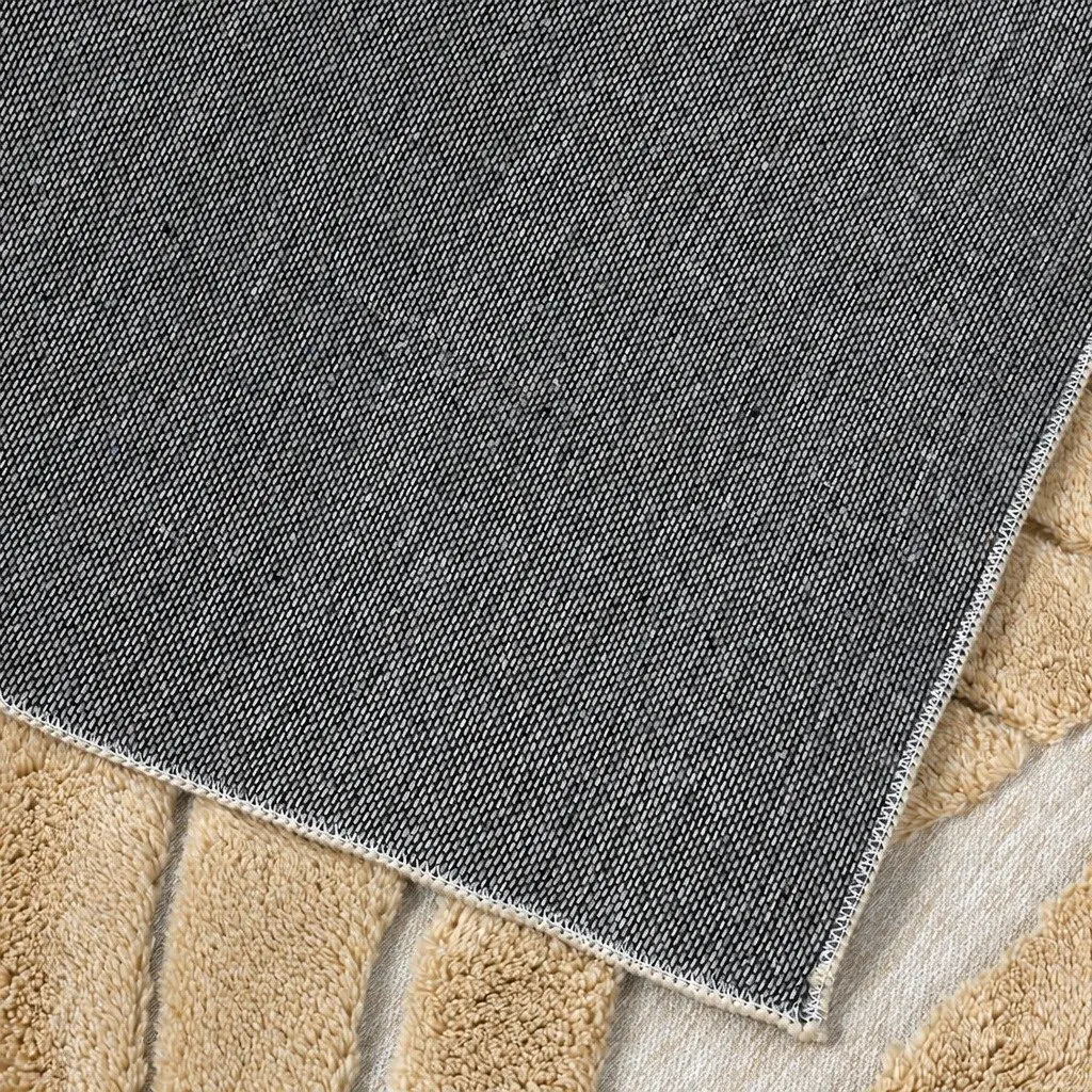 Floor Rug Soft Embossed Carpet Non Slip Plush Shaggy Leaf Pattern Rectangle Rug