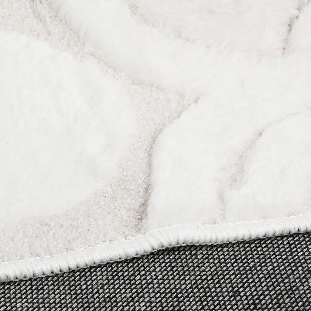 Shaggy Floor Rug Beige 200x230cm 10mm Pile Soft Plush Anti-slip Cotton-Polyester Base