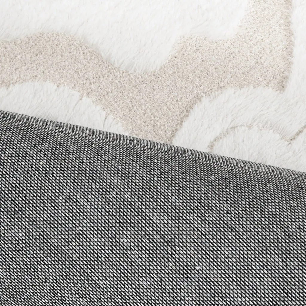 Shaggy Floor Rug Beige 200x290cm 10mm Pile Soft Plush Area Rug for Living Room Bedroom