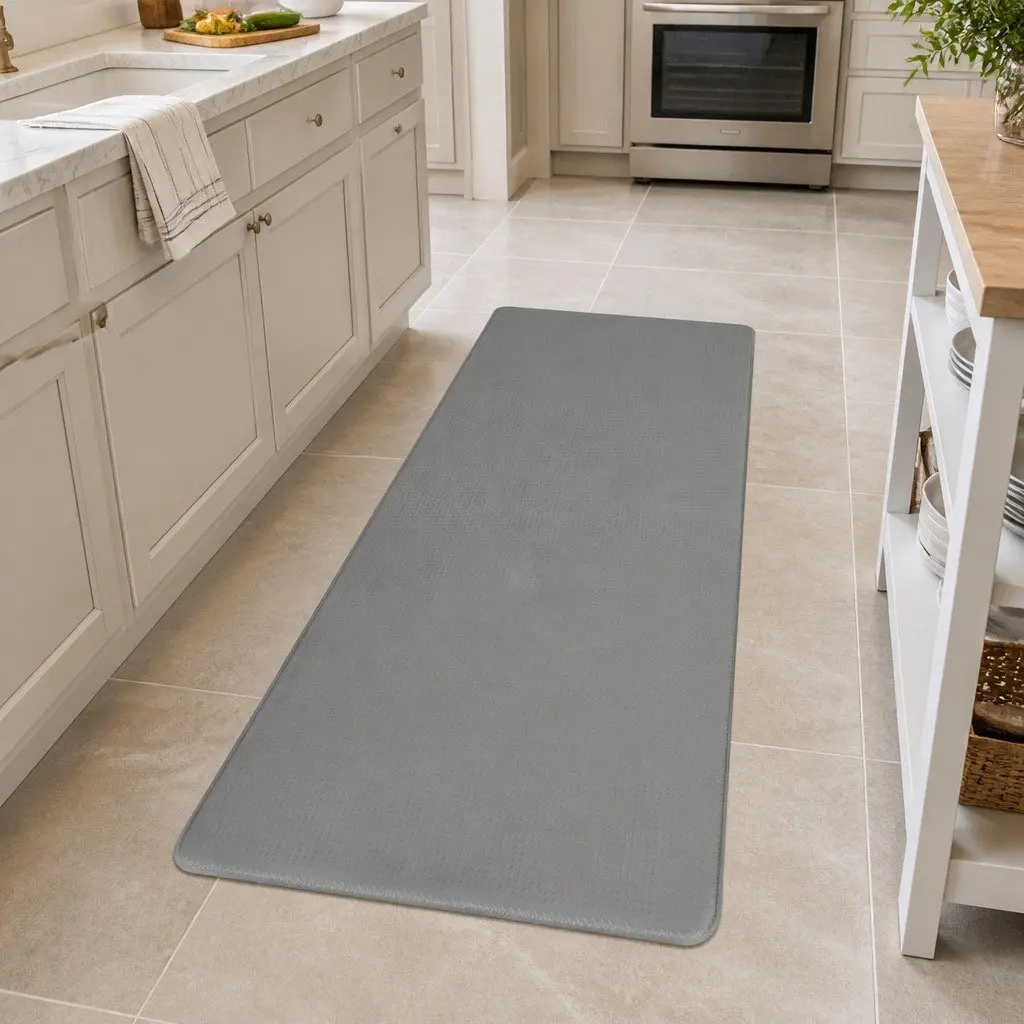 Kitchen Mat Grey 2 Piece Non Slip Anti Fatigue Soft Rug