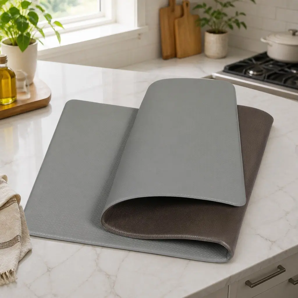Kitchen Mat Grey 2 Piece Non Slip Anti Fatigue Soft Rug