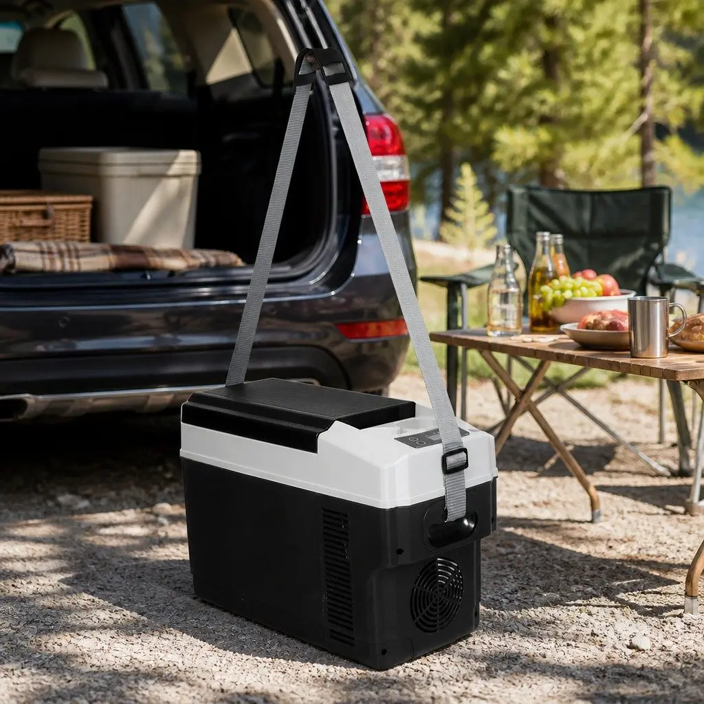 12V Portable Car Mini Fridge Black 13L Cooler Warmer Dual Functionality