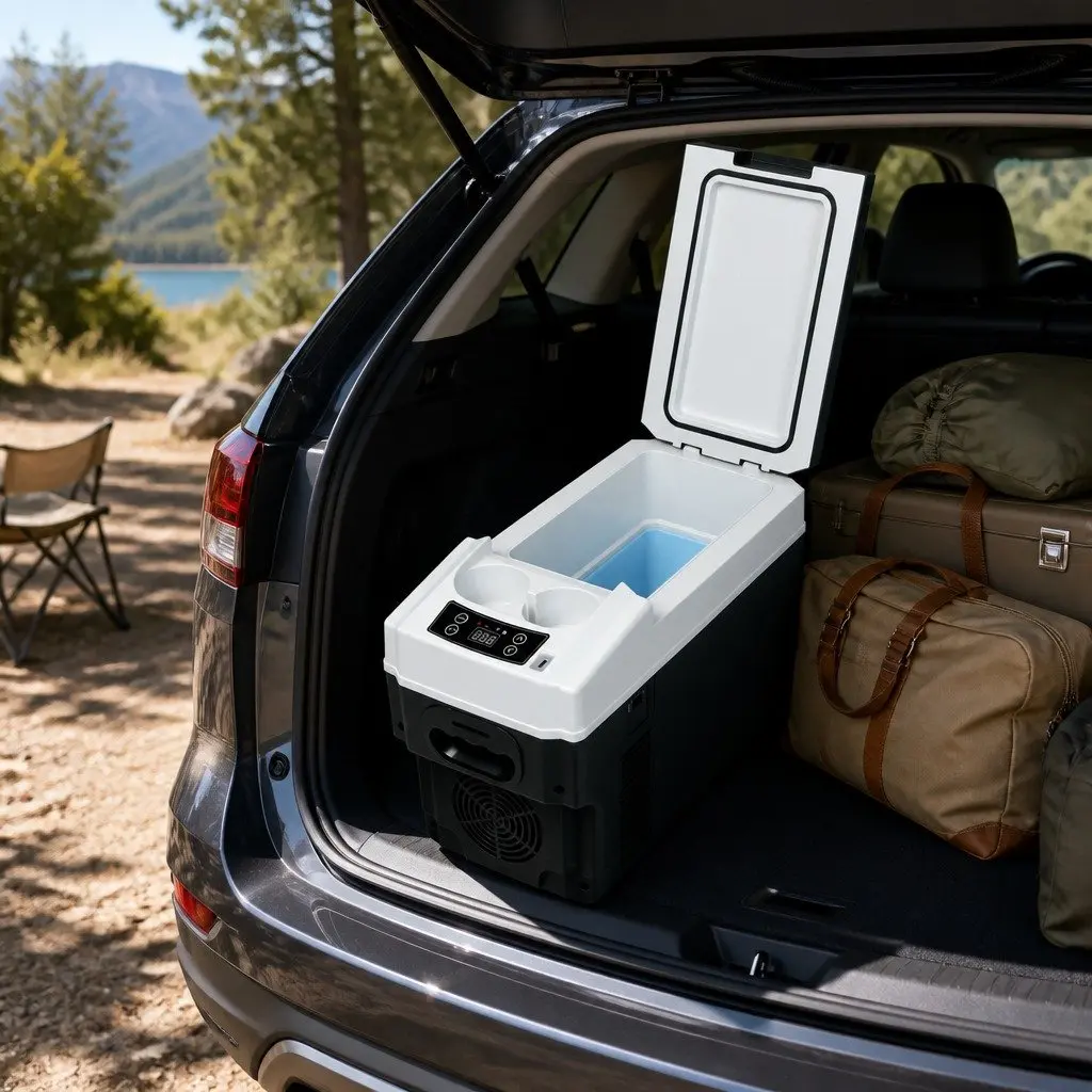 12V Portable Car Mini Fridge Black 13L Cooler Warmer Dual Functionality