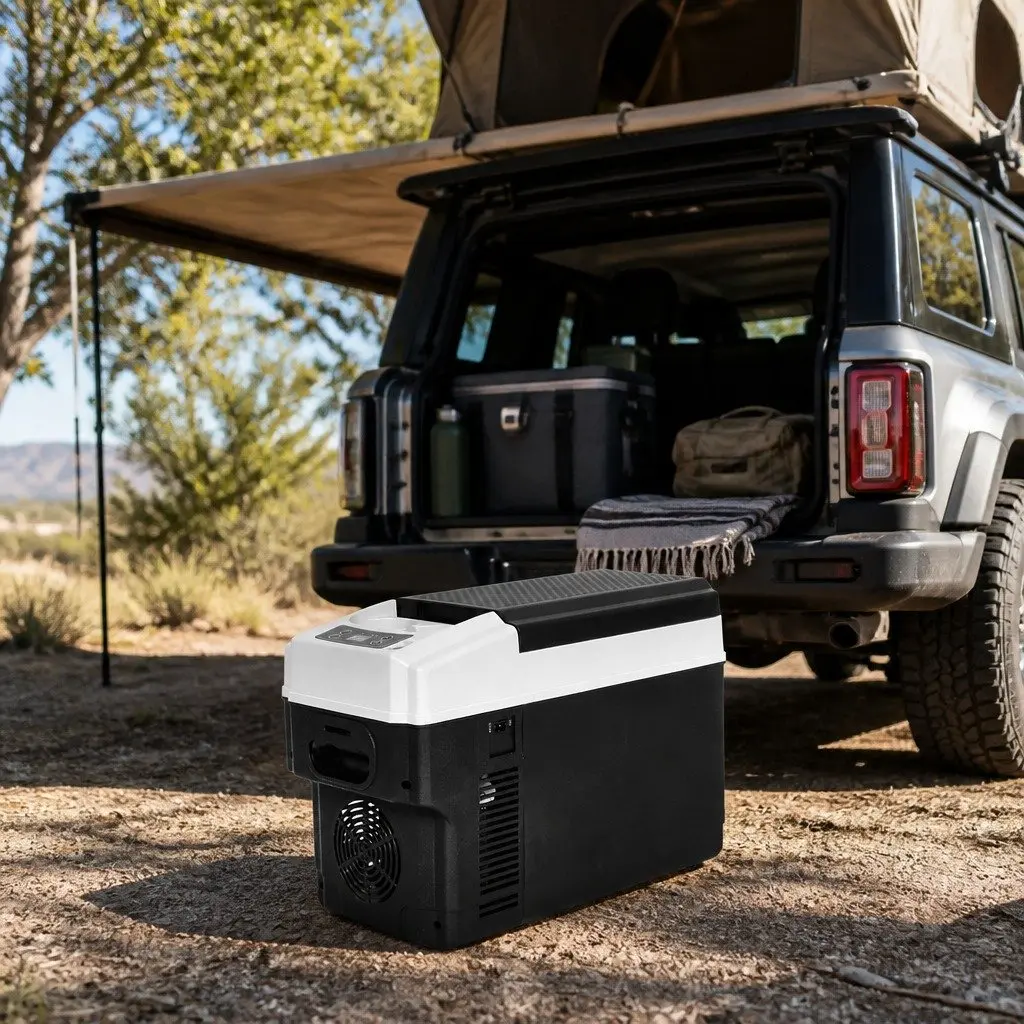 12V Portable Car Mini Fridge Black 13L Cooler Warmer Dual Functionality