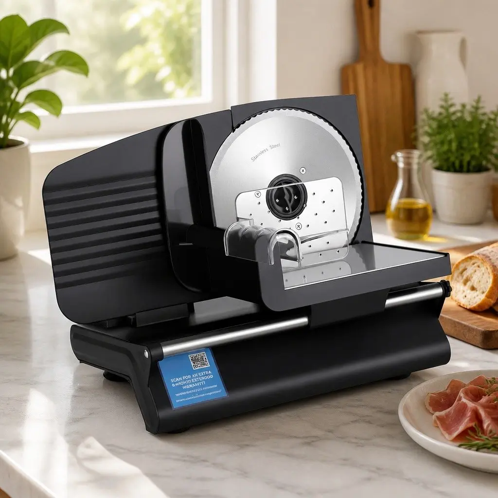 Meat Slicer Bread Vegetable Food Cutter 200W Power 0-15mm Adjustable Stainless