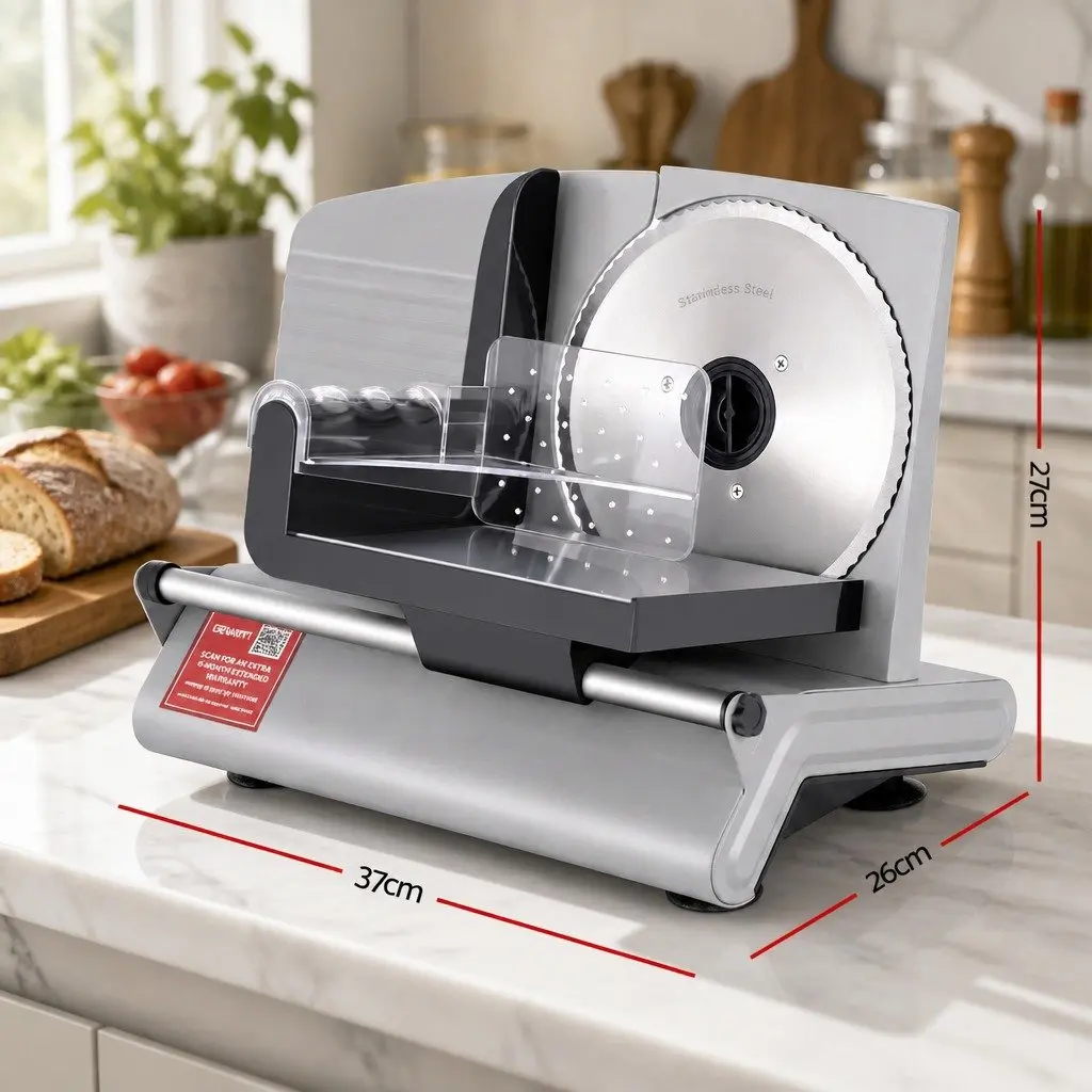 Meat Slicer Bread Vegetable Food Cutter 200W Power 0-15mm Adjustable Stainless