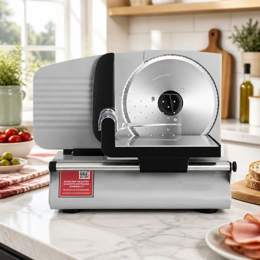 Meat Slicer Bread Vegetable Food Cutter 200W Power 0-15mm Adjustable Stainless