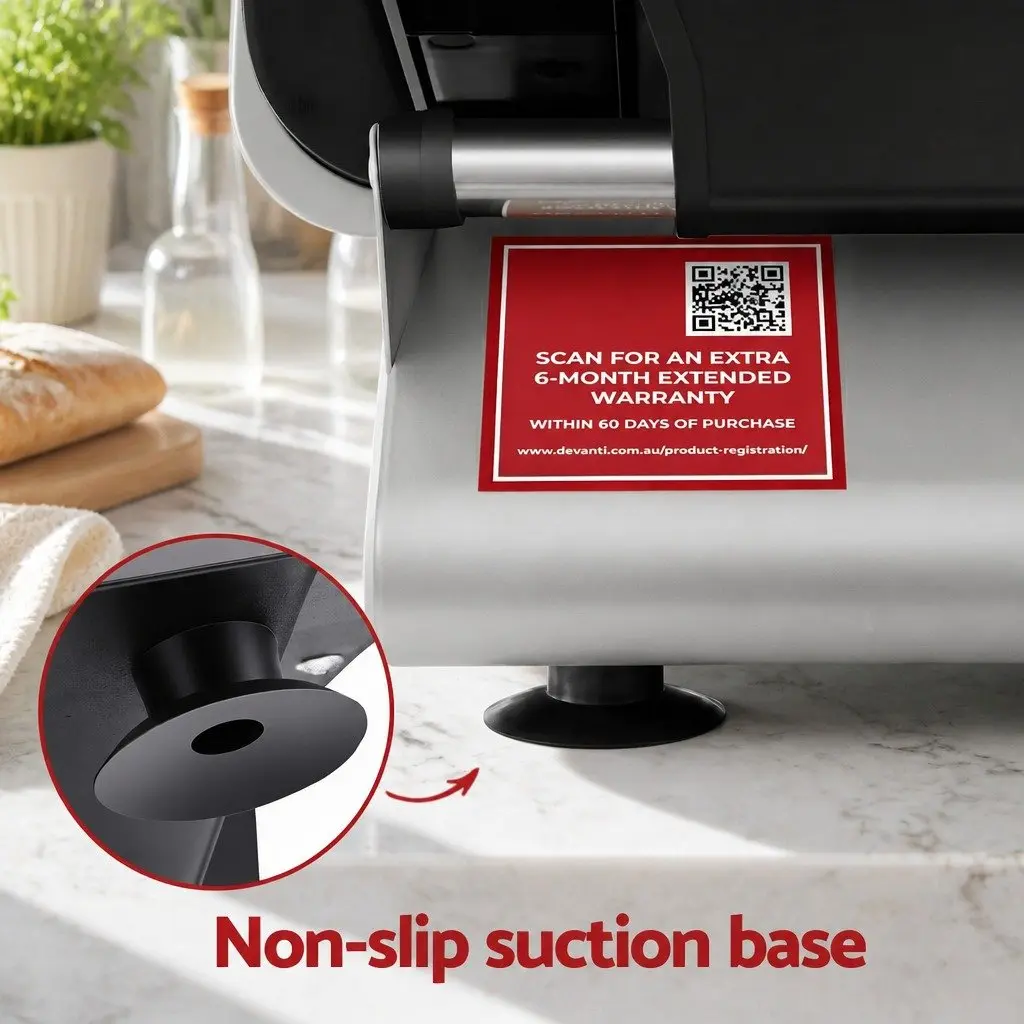 Meat Slicer Bread Vegetable Food Cutter 200W Power 0-15mm Adjustable Stainless