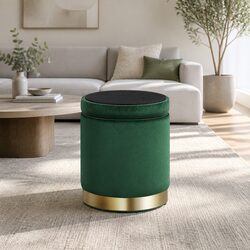 Compact and Stylish Round Ottoman with Storage