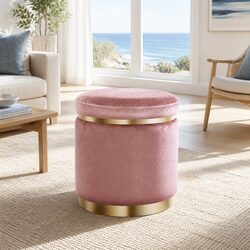 Compact and Stylish Pink Ottoman Footstool