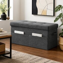 A Reliable Grey Ottoman for Extra Storage