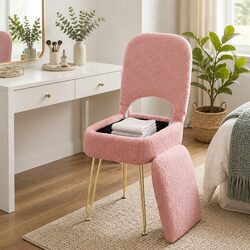 Compact Pink Storage Ottoman with Versatile Features