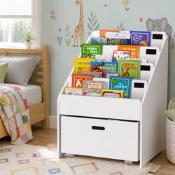 Compact 4 Tier Kids Bookshelf with Essential Features