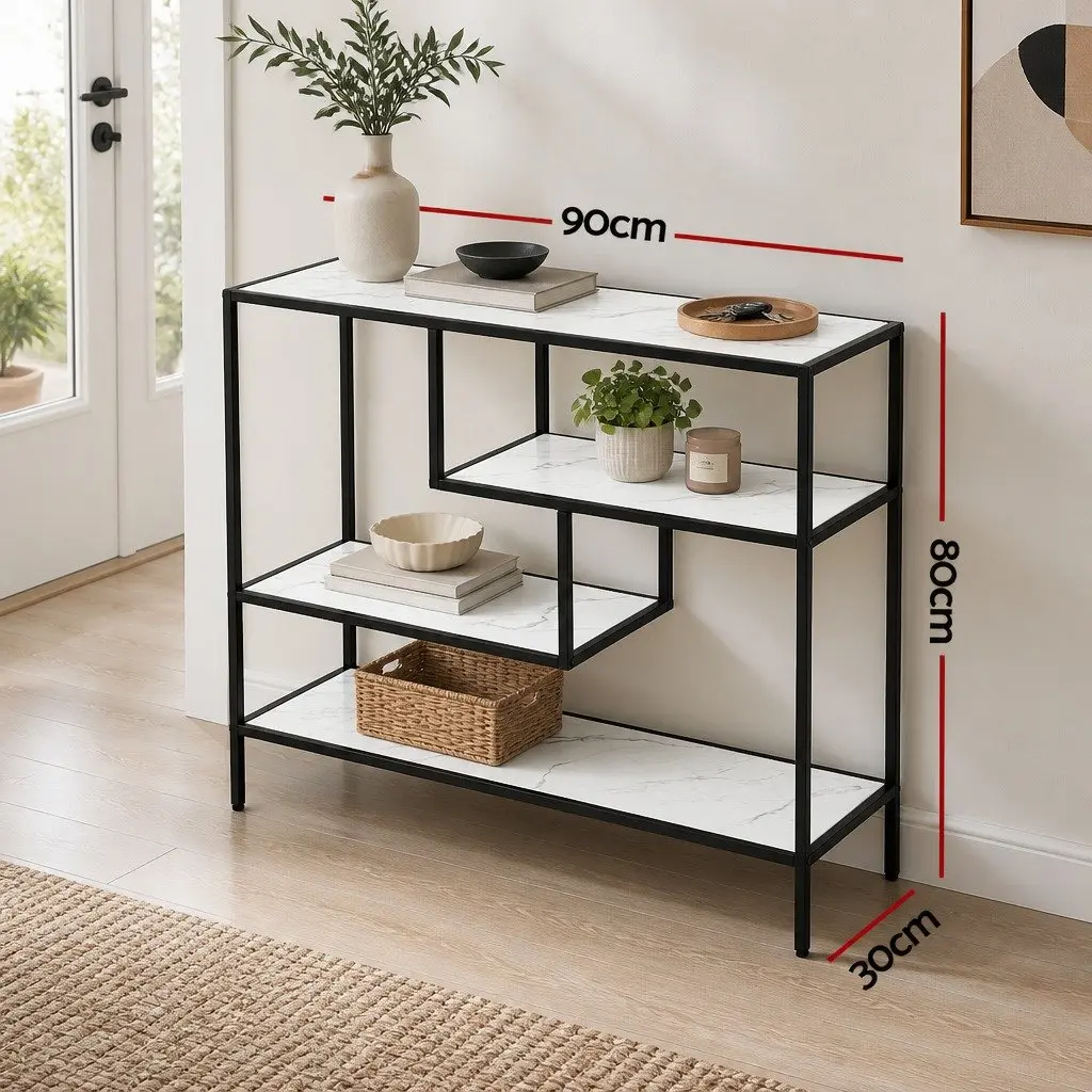 Console Table with 4-Tier Shelves