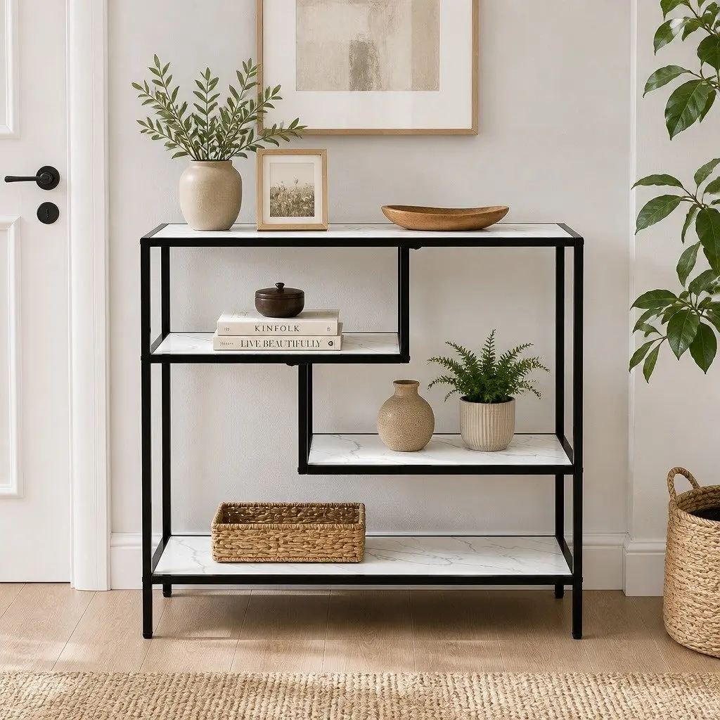 Console Table with 4-Tier Shelves