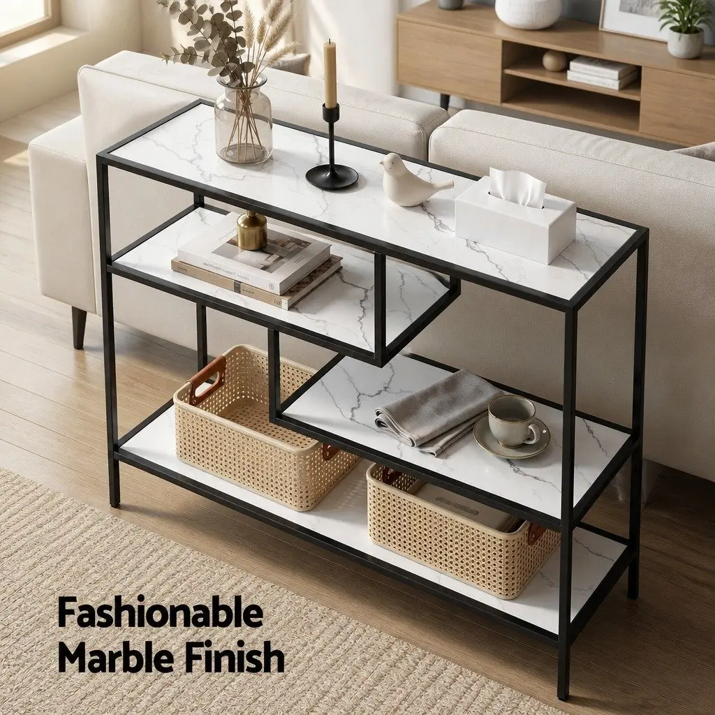 Console Table with 4-Tier Shelves