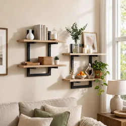 Compact 2-Tier Floating Wall Shelves: Perfect for Your Home