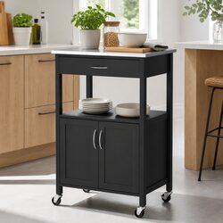 Compact Kitchen Island Trolley – Easy to Move and Store