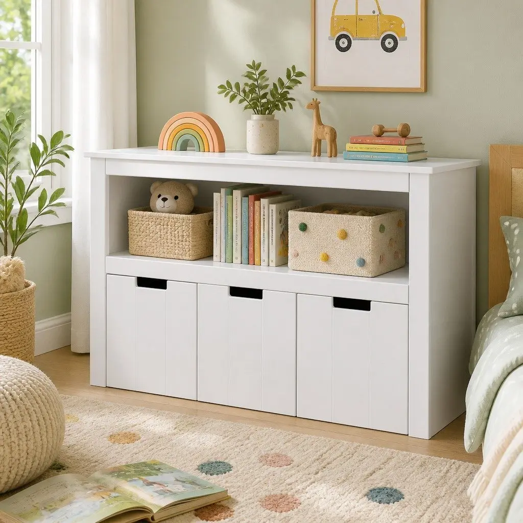 Kids Bookshelf with 3 Storage Drawers