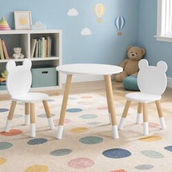 Kids Table and Chairs Set 3 Piece Activity Study Desk Children Furniture