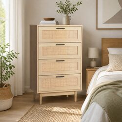 Compact 4-Drawer Tallboy Chest: Stylish & Efficient