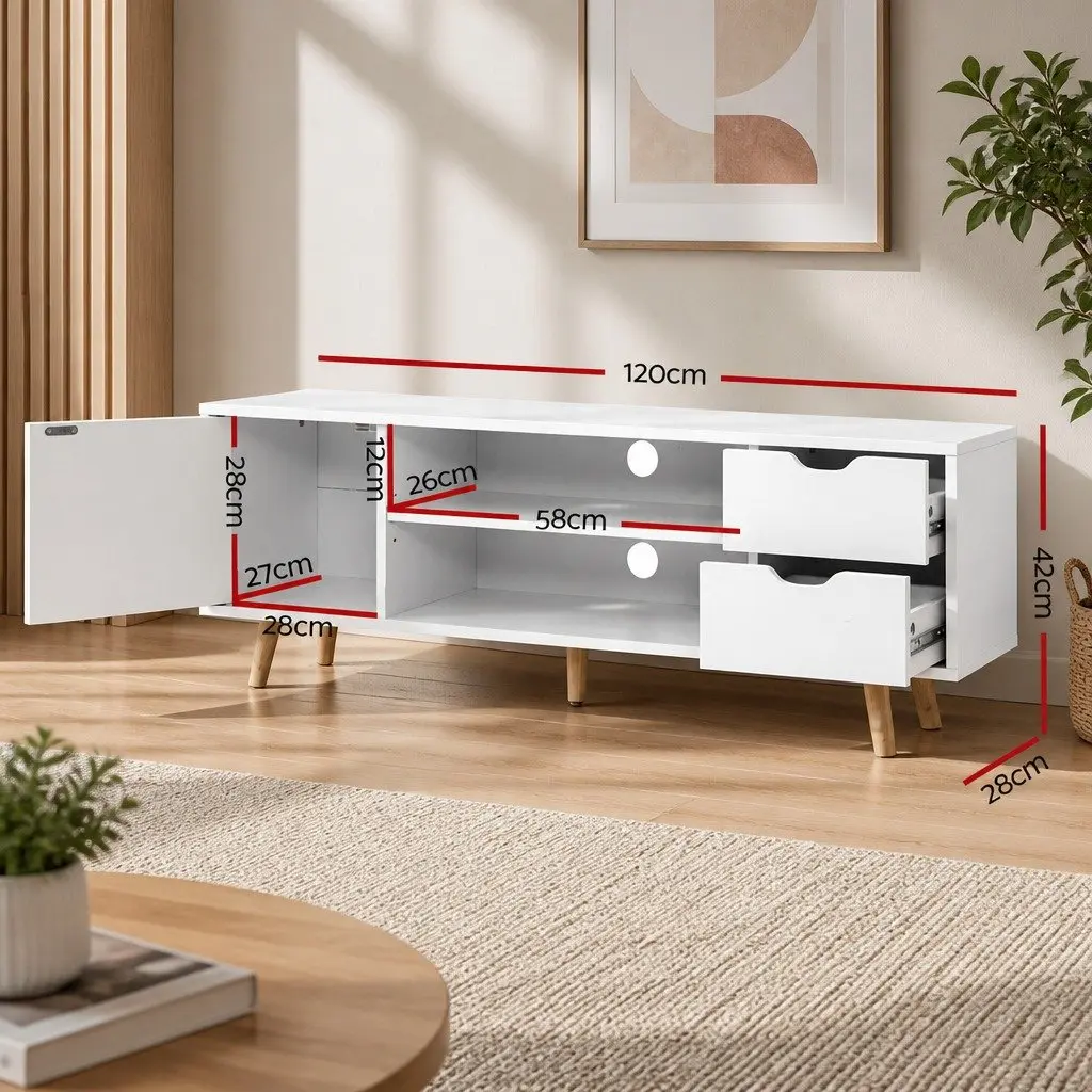 120cm White TV Unit
