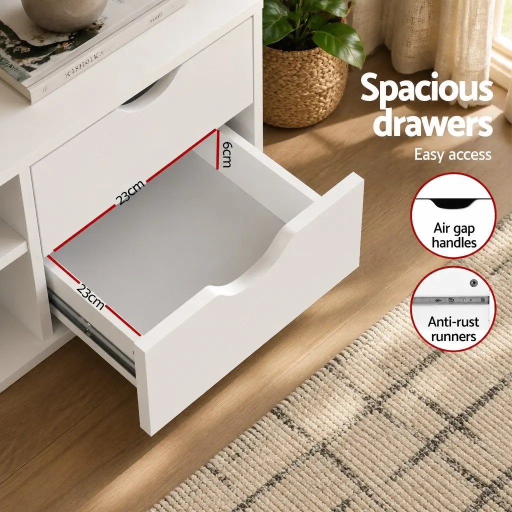 120cm White TV Unit