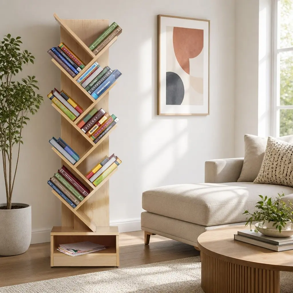9-Tier Tree Bookshelf for Smart Storage