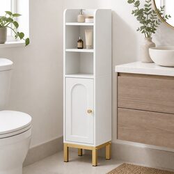 Compact Bathroom Storage Cabinet with Adjustable Features