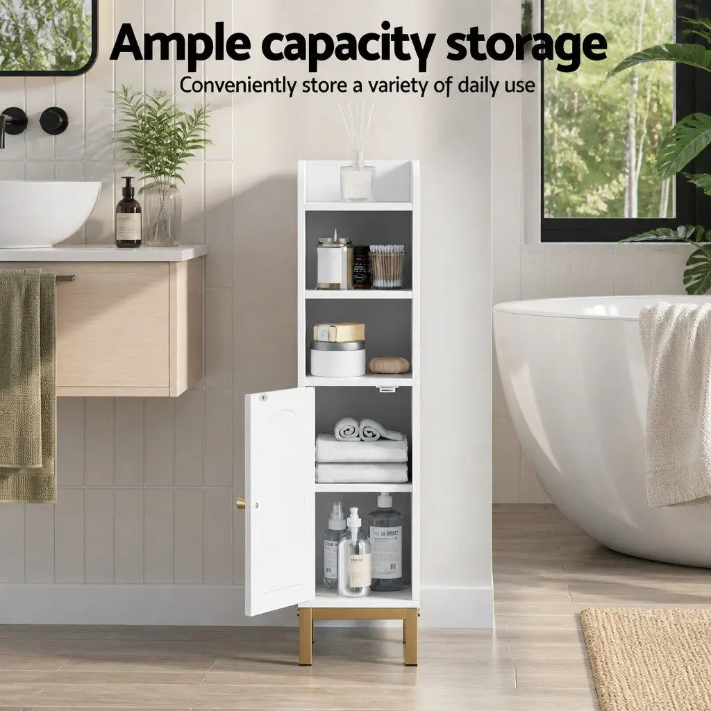 Bathroom Storage Cabinet Floor Organizer Toilet Corner Adjustable Shelf with
