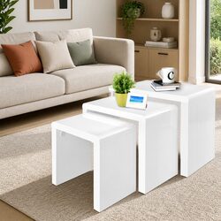 Elegant Glossy White Nesting Coffee Tables for Your Home