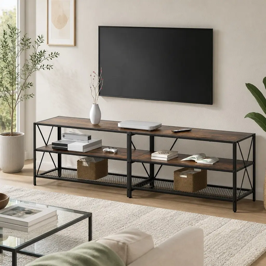 Entertainment Unit with Industrial Appeal
