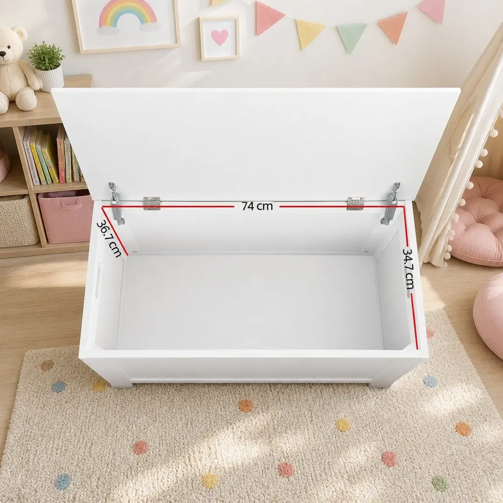 Kids Toy Box Chest Storage Organiser White Bedroom Living Room Furniture