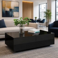 Compact Coffee Table with 4 Drawers for Modern Spaces