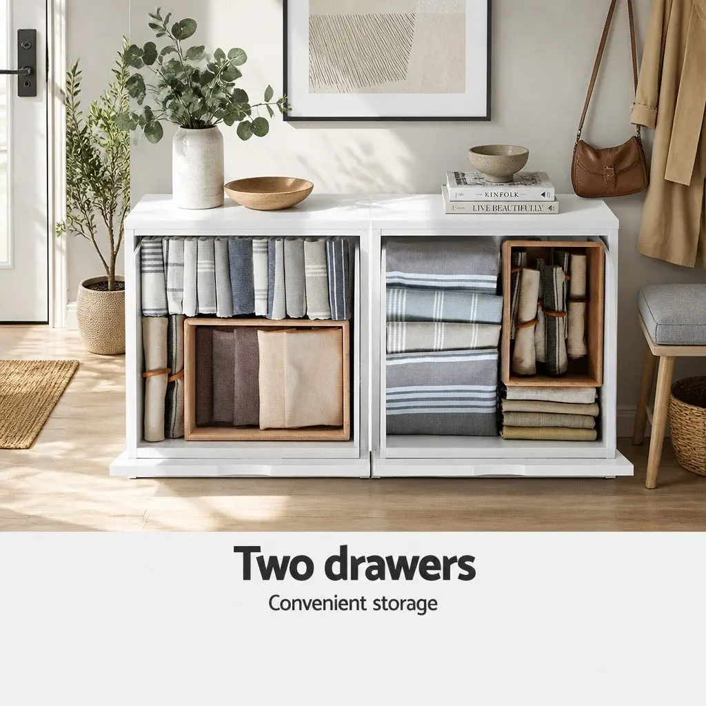 Shoe Rack Cabinet Storage Organiser 30 Pairs White Adjustable Shelves Dust-Free