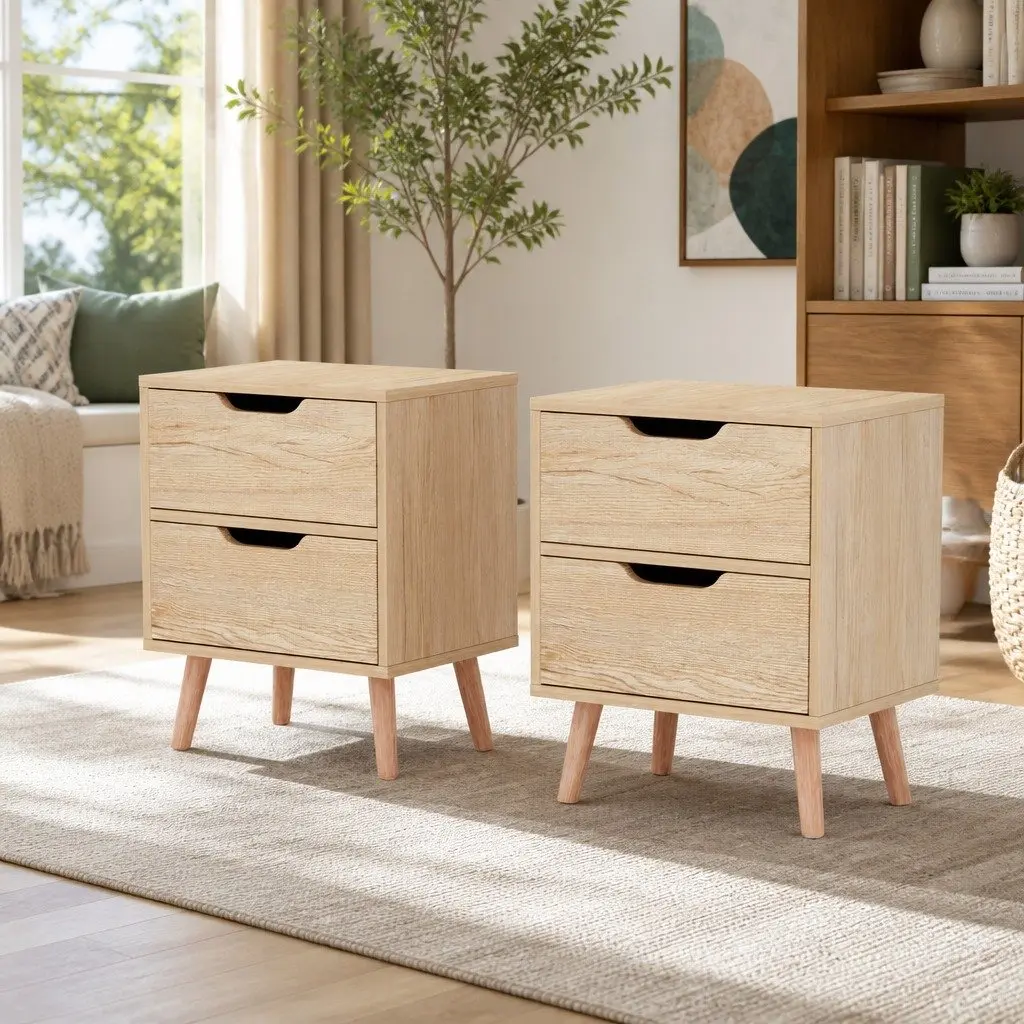 Bedside Table with 2 Drawers