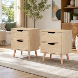 Compact Bedside Table with 2 Drawers
